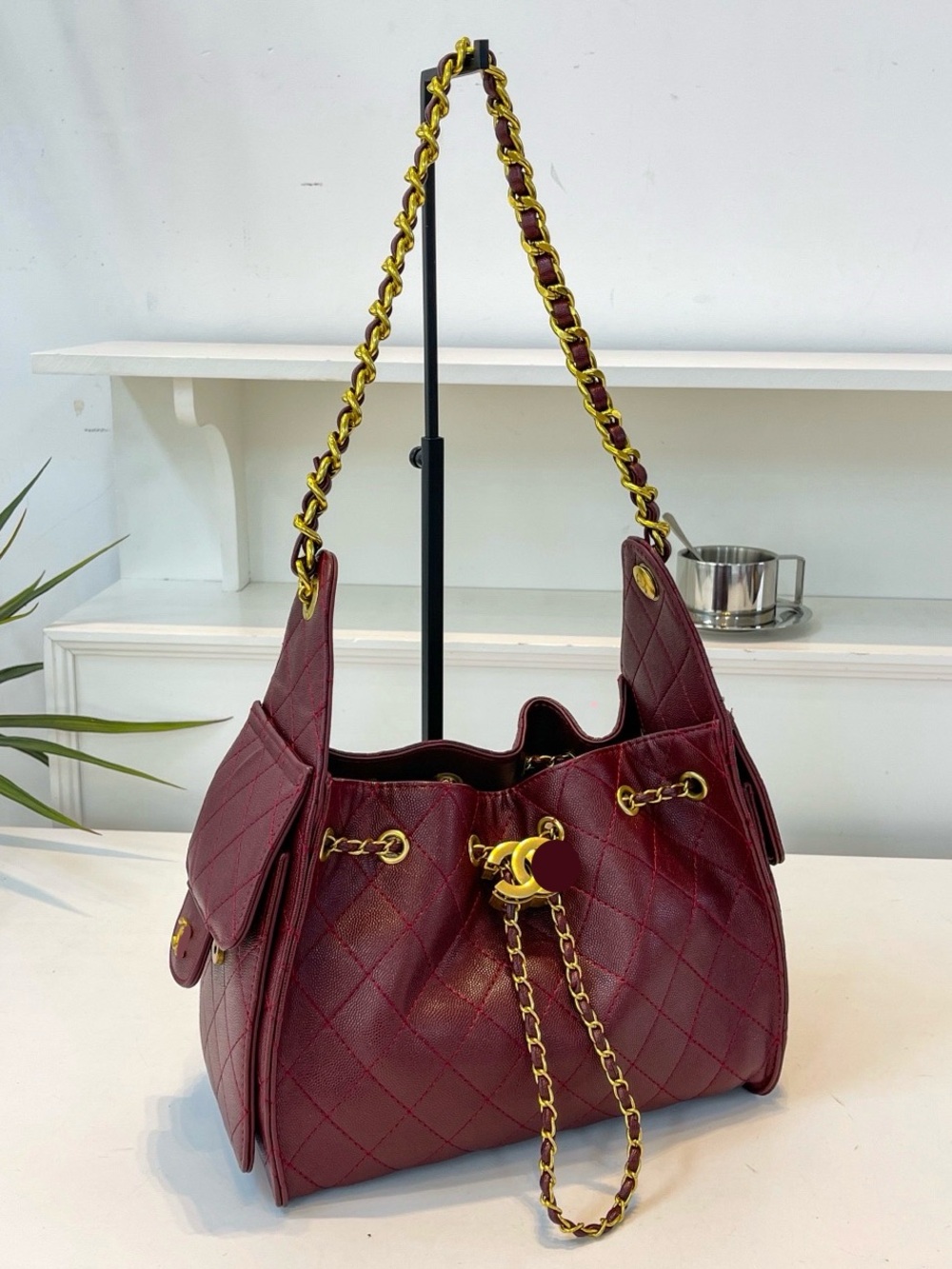 New women’s burgundy fashion shoulder bag